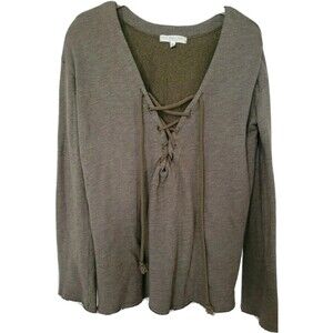 Truly Madly Deeply Top Womens XS Urban Outfitters Green Sweatshirt Raw Hem